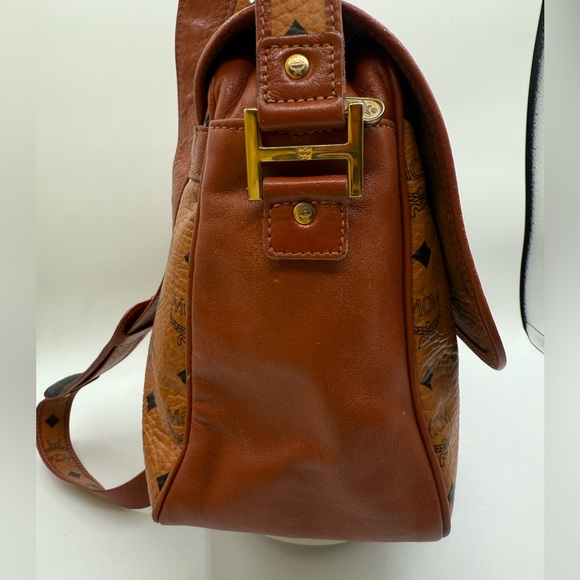 MCM cognac  Leather Messenger/crossbody Bag
W/ removable pouch EUC - Picture 9 of 15